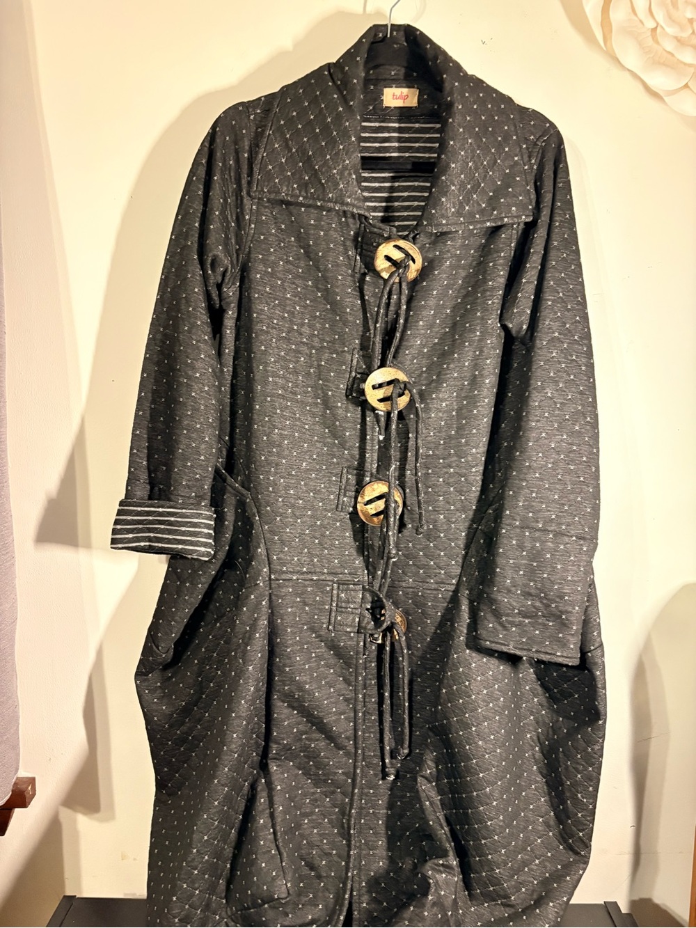 Black Quilted Tulip Brand Toggle Coat - Women's Jacket